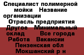 Специалист полимерной мойки › Название организации ­ Fast and Shine › Отрасль предприятия ­ Другое › Минимальный оклад ­ 1 - Все города Работа » Вакансии   . Пензенская обл.,Мокшанский р-н